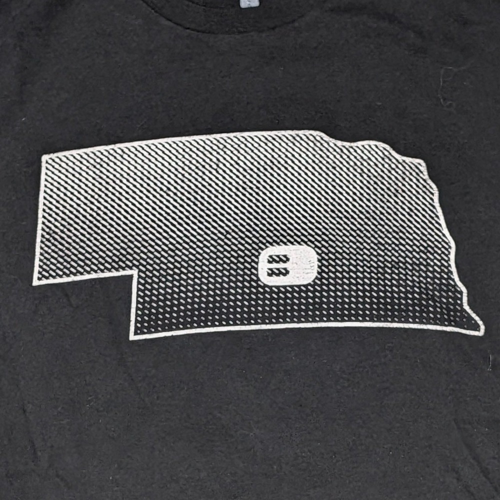 Buckle Mens Nebraska State Graphic T-Shirt Black Short Sleeve Large